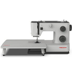 Necchi Q132A Machine à coudre, intérieur en aluminium moulé sous pression, coque en ABS, noir, régulier