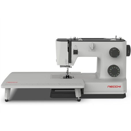Necchi Q132A Machine à coudre, intérieur en aluminium moulé sous pression, coque en ABS, noir, régulier