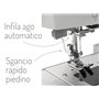 Necchi Q132A Machine à coudre, intérieur en aluminium moulé sous pression, coque en ABS, noir, régulier