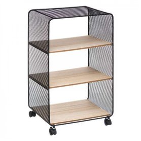 etagere metal / bois 3 cases, noir