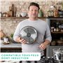 Tefal Jamie Olivers Cook's Direct Inox Lot de 3 poêles 20/24/28 cm, Induction, Revêtement antiadhésif, Indicateur de cuisson, Po