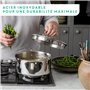 Tefal Jamie Olivers Cook's Direct Inox Lot de 3 poêles 20/24/28 cm, Induction, Revêtement antiadhésif, Indicateur de cuisson, Po