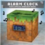Réveil Digital Minecraft Grass Block - Lumière et Musique du Jeu Officiels, Décor de Chambre pour Gamers Minecraft, Vert