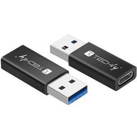 Techly 361414 Mini Convertisseur USB-A 3.0 Mâle à USB-C™ Femelle Noir