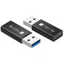 Techly 361414 Mini Convertisseur USB-A 3.0 Mâle à USB-C™ Femelle Noir