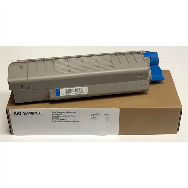 Toner OKI 43324423 pour C5800 C5900 C5550mfp - Cyan - 5.000 Pages - Régénéré Made in Italy