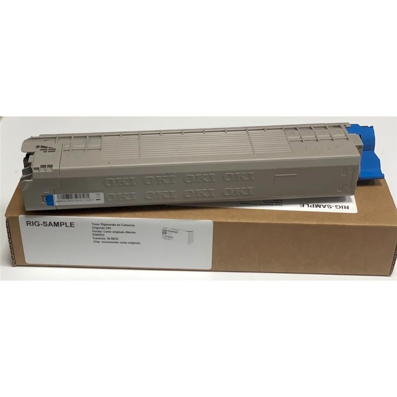 Toner OKI 46861307 pour C834 C844 n dn - Cyan - 10.000 Pages - Régénéré Made in Italy