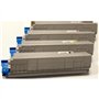 Toner OKI 44059253 4 5 6 pour MC861 n dn cdtn MC 861 - Noir, Jaune, Magenta, Cyan - 10.000 Pages - Régénéré Made in Italy