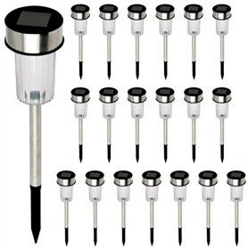 IDMarket - Lot de 20 bornes solaires à LED Lampes de Jardin à Planter