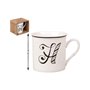 Atosa Tasse en céramique blanche 310 ml 9 x 9 x 9 cm lettre V