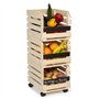 IDMarket - Lot de 3 clayettes en bois empilables pour fruits et légumes