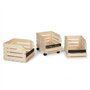 IDMarket - Lot de 3 clayettes en bois empilables pour fruits et légumes