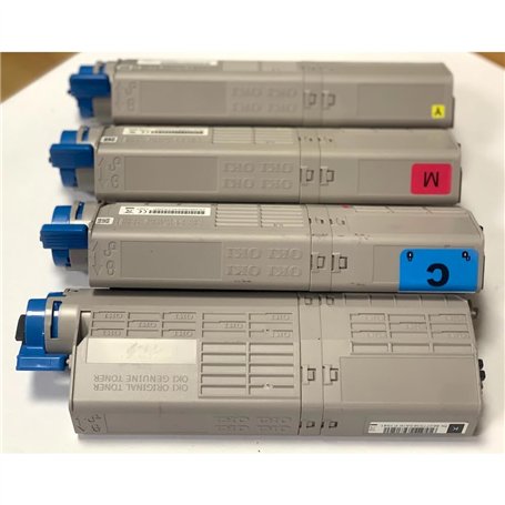 Toner OKI 46490608 pour C532 C542 MC563 MC573 532 542 573 563 - Kit 4 Couleurs - Durée 6 000 Pages - Régénéré - Fabriqué en Ital