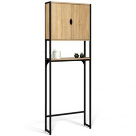 IDMarket - Meuble étagère dessus WC placard DETROIT design industriel