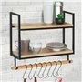 IDMarket - Etagère murale avec crochets DETROIT design industriel