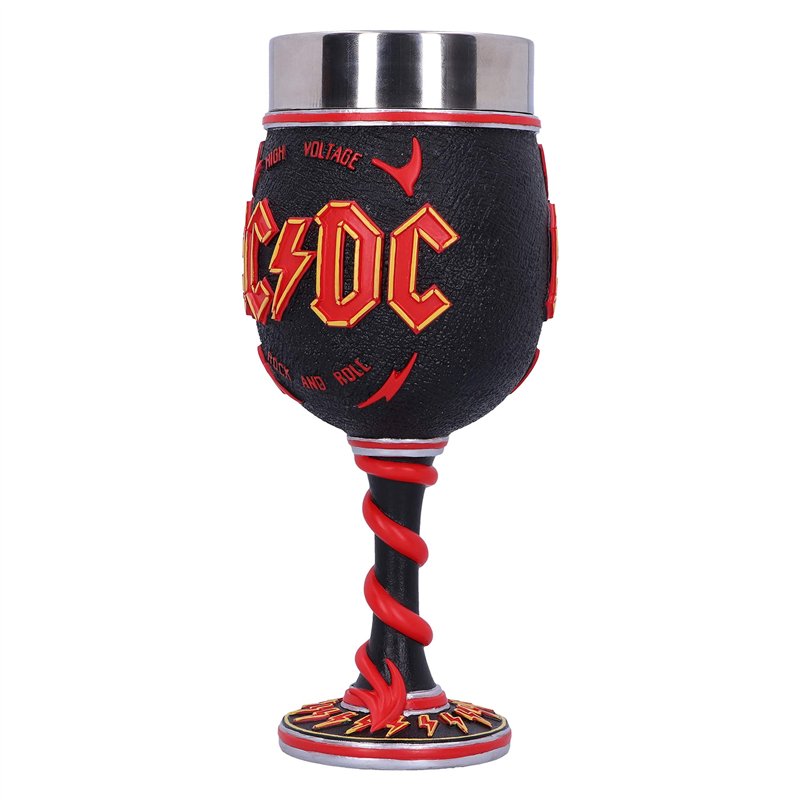 Image secondaire de Nemesis Now AC/DC Verre à vin Haute Tension Rock and Roll avec Cornes d'éclairage Noir
