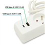 Velamp MULTIP-FR-USB3 3 2P + T et 2 Sorties USB. avec Interrupteur. Multiprise pour Le Bureau ou la Maison. Certifiée NF, Blanc