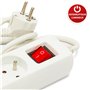 Velamp MULTIP-FR-USB3 3 2P + T et 2 Sorties USB. avec Interrupteur. Multiprise pour Le Bureau ou la Maison. Certifiée NF, Blanc