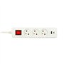 Velamp MULTIP-FR-USB3 3 2P + T et 2 Sorties USB. avec Interrupteur. Multiprise pour Le Bureau ou la Maison. Certifiée NF, Blanc
