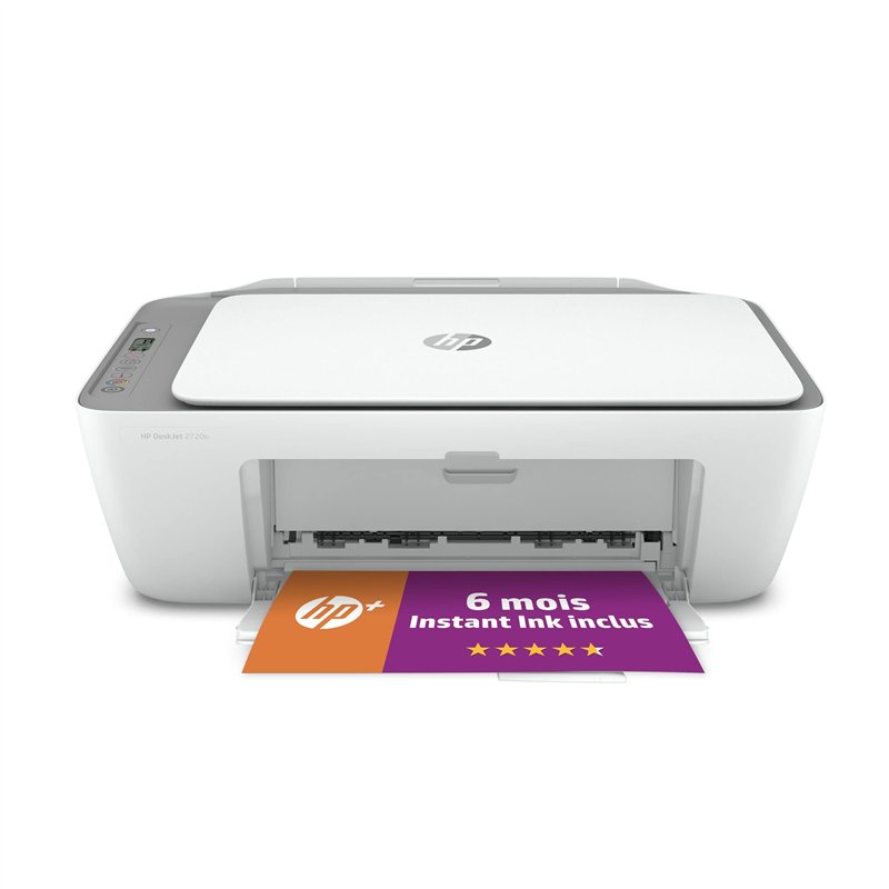 HP DeskJet 2720e Imprimante tout en un - Jet d'encre couleur – 6 mois d’Instant Ink inclus avec HP+ (Photocopie, Scan, Impressio