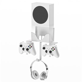 Hosanwell Support Mural Xbox Series S Ensemble pour Contrôleur, Console et Casque, Support Solide avec Tapis Antidérapant, Encoc