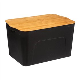 5five Simply Smart Boîte de rangement en plastique avec couvercle en bambou 24 l