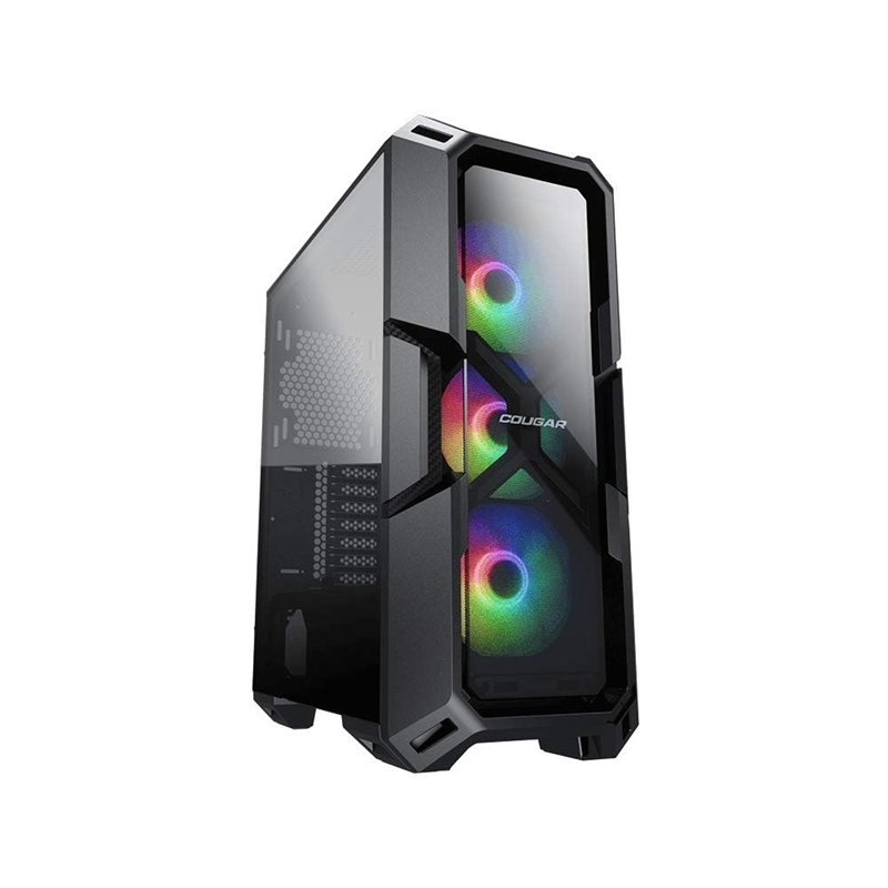 COUGAR GAMING | BOITIER PC GAMING | MX440G RGB VERRE TREMPE - 3 ventilateurs RGB inclus - Panneau avant en verre trempé - Solidi