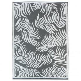 IDMarket - Tapis extérieur Coco Tropical Gris et Blanc 180 x 280 CM