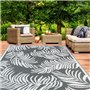 IDMarket - Tapis extérieur Coco Tropical Gris et Blanc 180 x 280 CM