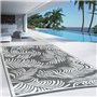 IDMarket - Tapis extérieur Coco Tropical Gris et Blanc 180 x 280 CM