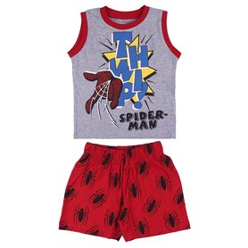 CERDÁ LIFE'S LITTLE MOMENTS Pijama Tirantes de Spiderman Niño Para Verano de Color Rojo-Licencia Oficial Marvel and Toddler Pyja