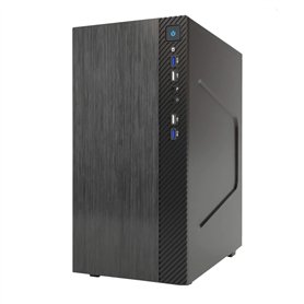 Itek SMALLCOM-B Boîtier Mini Tower, mATX, 2 Ports USB 3, 2 Ports USB 2, brossé, Noir