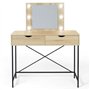 IDMarket - Coiffeuse Louisa Design Industriel avec Miroir LED