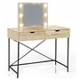 IDMarket - Coiffeuse Louisa Design Industriel avec Miroir LED