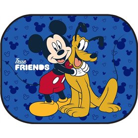 TataWay - Paire de rideaux de voiture Mickey Mouse, Fixation par ventouse, Protection UV, Graphismes, Bleu, 44x35 cm, Polyester