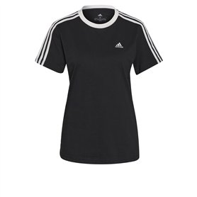 adidas Femme Essentials 3-Stripes Tee, Black/White, M