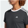 adidas Femme Essentials 3-Stripes Tee, Black/White, M
