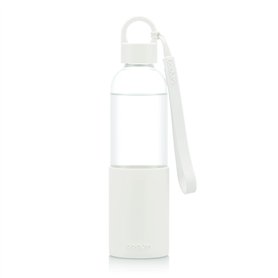 Bodum 12053-913B MELIOR Gourde à emporter en verre, manchon silicone couleur, bouchon à vis, 0.5 l Blanc