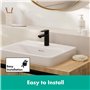 hansgrohe Vernis Blend Mitigeur de lavabo 100 sans tirette ni vidage, noir mat, 71580670