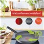 Tefal Poêle grill 26 cm, Induction, Revêtement antiadhésif Minéralia, Fonte d'aluminium, Becs verseurs, Indicateur de cuisson Th