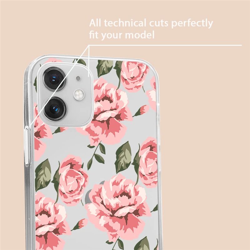 Image secondaire de BABACO ERT Group Coque de téléphone Portable pour Apple Iphone 12 Mini Original et sous Licence Officielle Motif Flowers 013 Par
