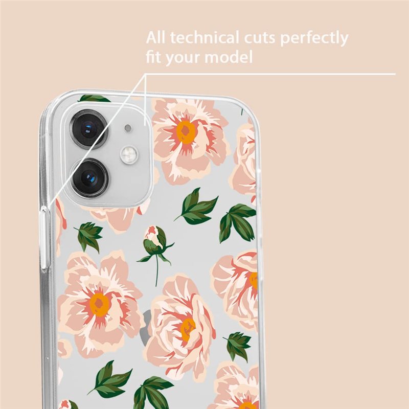 Image secondaire de BABACO ERT Group Coque de téléphone Portable pour Apple Iphone 12 Mini Original et sous Licence Officielle Motif Flowers 014 Par