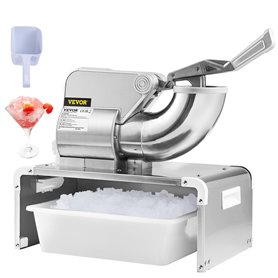 VEVOR Broyeur à Glace Électrique 300 kg/h Machine à Glace Pilée Commerciale 350 W Tête à 4 Lames en Acier Inoxydable Machine à G