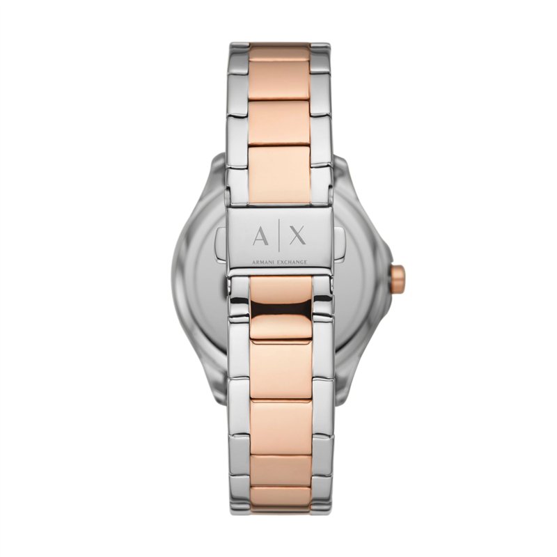 Image secondaire de Armani Exchange Montre pour femme, mouvement à trois aiguilles, boîtier en acier inoxydable 2T argent/rose de 36 mm avec bracelet