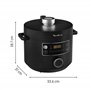 Moulinex Epic Turbo Cuisine CE7548 Autocuiseur électrique 1090 W 10 programmes automatiques panier vapeur, Métal, Noir