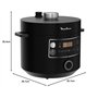 Moulinex Epic Turbo Cuisine CE7548 Autocuiseur électrique 1090 W 10 programmes automatiques panier vapeur, Métal, Noir
