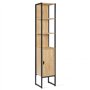 IDMarket - Meuble colonne salle de bain DETROIT 1 porte design industriel