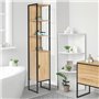 IDMarket - Meuble colonne salle de bain DETROIT 1 porte design industriel