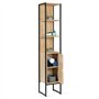 IDMarket - Meuble colonne salle de bain DETROIT 1 porte design industriel
