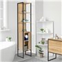 IDMarket - Meuble colonne salle de bain DETROIT 1 porte design industriel